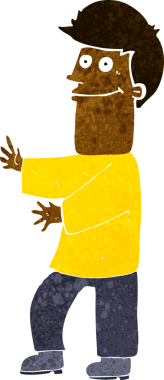 Bir insan tarafından çizilmiş karikatür adam.