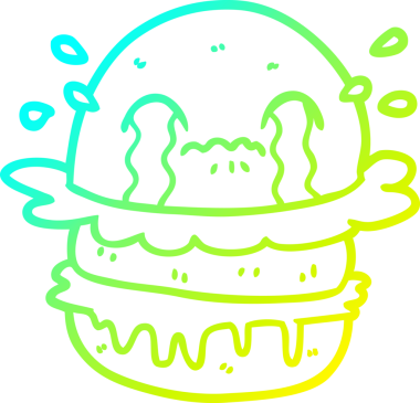 Bir insan tarafından çizilmiş soğuk gradyan çizgi film karakteri.