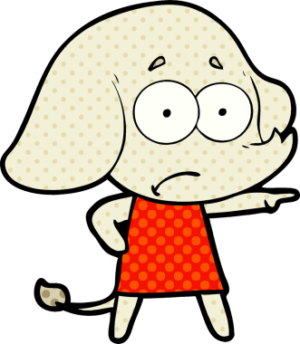 bir insan tarafından çizilmiş güvenilmez fil kız çizgi filmi