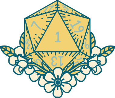 Retro Dövme Tarzı Doğal Zarlar Bir insan tarafından çizilmiş çiçek elementleri ile yuvarlanır