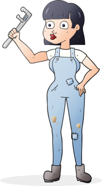 Bir insan tarafından çizilmiş kadın muslukçu.