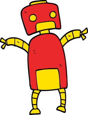 Bir insan tarafından çizilmiş karalama robotu