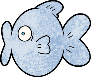 bir insan tarafından çizilmiş karikatür balığı