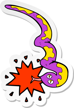 Bir insan tarafından çizilmiş zehirli bir yılan çıkartması.