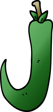 Bir insan tarafından çizilmiş kırmızı biber karalaması.