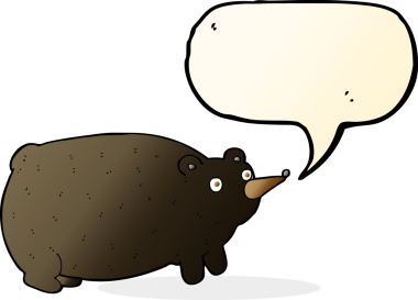 Bir insan tarafından çizilmiş komik bir çizgi film ayısı.