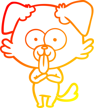 Bir insan tarafından çizilmiş dilli çizgi film köpeği çizimi.