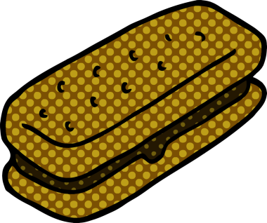 Bir insan tarafından çizilmiş çikolatalı bisküvi.