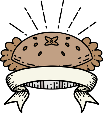 Dövme stili afiş. Bir insan tarafından çizilmiş harika bir turta.