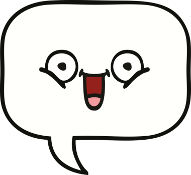 Bir insan tarafından çizilmiş şirin bir konuşma balonu karikatürü.