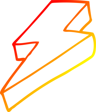 Bir insan tarafından çizilen karikatür yıldırımının sıcak çizgi çizimi