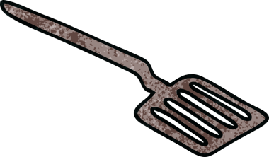 Bir insan tarafından çizilmiş tuhaf bir çizgi film spatulası