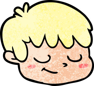 Bir insan tarafından çizilmiş erkek yüzü.