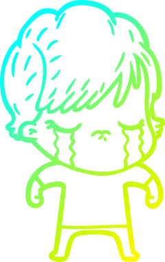 Bir insan tarafından çizilmiş ağlayan bir karikatür çizimi.