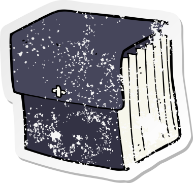 Bir insan tarafından çizilmiş bir karikatür iş dosyasının geriletilmiş etiketi.