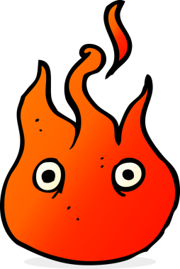 bir insan tarafından çizilmiş çizgi film alevi sembolü