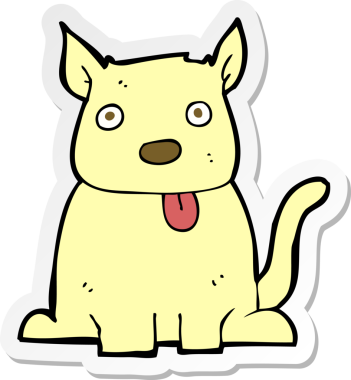 Bir insan tarafından çizilmiş bir köpeğin çıkartması.