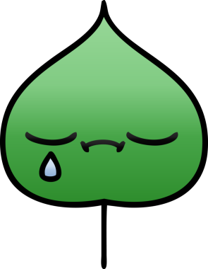 Bir insan tarafından çizilmiş dışavurumsal yaprağın gölgelenmiş çizimi