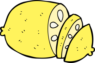 Bir insan tarafından çizilmiş dilimlenmiş limon.