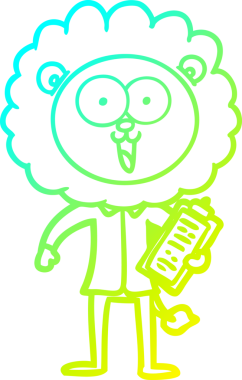 Bir insan tarafından çizilmiş mutlu çizgi film aslanı çizimi.