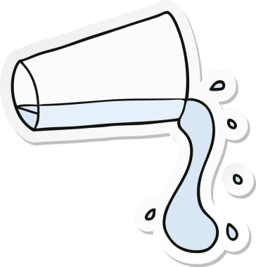 Bir insan tarafından çizilmiş soğuk su içilen karikatür etiketi.