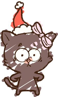 Bir insan tarafından çizilen Noel Kedisi Tebeşiri