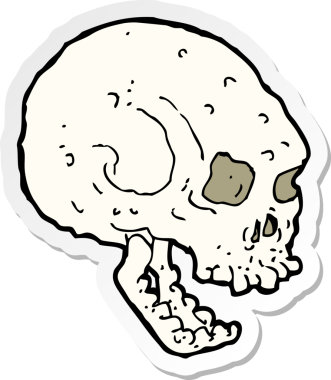 Bir insan tarafından çizilmiş ürkütücü bir karikatür çıkartması.