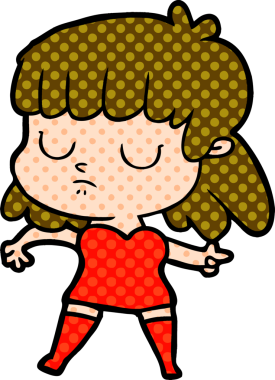 Bir insan tarafından çizilmiş ilgisiz bir kadın çizgi filmi.