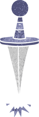 İnsan eliyle çizilmiş küçük bir hançerin karalaması.