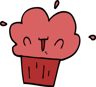 Bir insan tarafından çizilmiş bir kek.