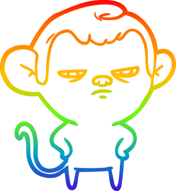 gökkuşağı gradyan çizgi çizimi bir insan tarafından çizilmiş bir maymun