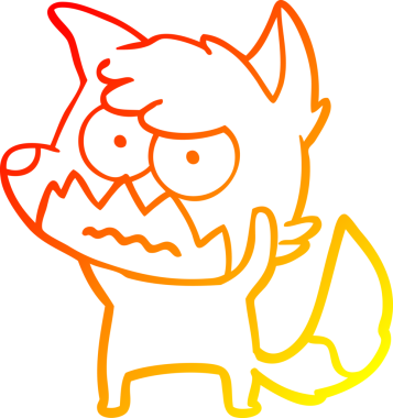 Bir insan tarafından çizilmiş kızgın tilki çizgi çizimi.