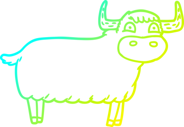 Bir insan tarafından çizilmiş İskoç ineğinin soğuk gradyan çizgisi