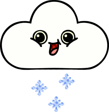 Bir insan tarafından çizilmiş bir kar bulutu çizgi filmi.