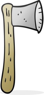 Bir insan tarafından çizilmiş serbest çizim balta.