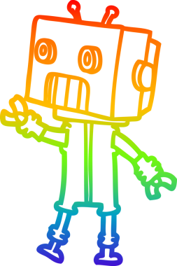 gökkuşağı gradyan çizgisi bir insan tarafından çizilmiş robot çizgi