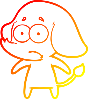 Bir insan tarafından çizilmiş, belirsiz bir filin sıcak çizgi çizimi.