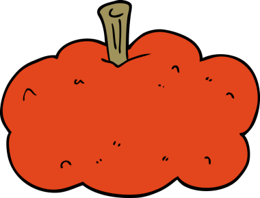 Bir insan tarafından çizilmiş bir balkabağı.