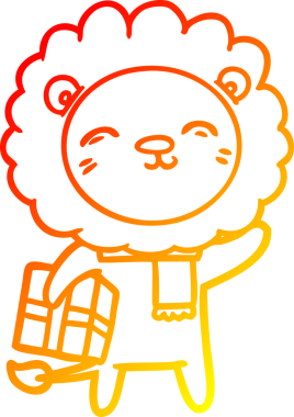 Bir insan tarafından çizilmiş bir karikatür aslanının sıcak çizgi çizimi.