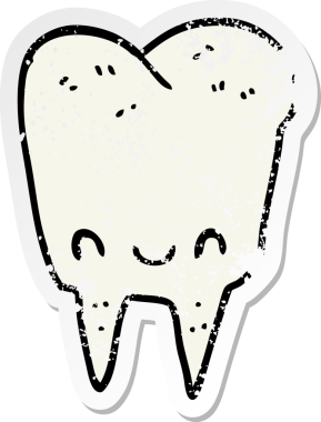 Bir insan tarafından çizilmiş bir çizgi film dişinin sıkıntılı çıkartması.