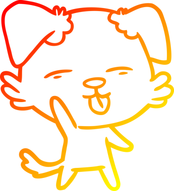 İnsan tarafından çizilmiş bir çizgi film köpeğinin sıcak çizgi çizimi.