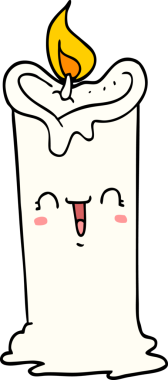 bir insan tarafından çizilmiş mutlu bir mum.