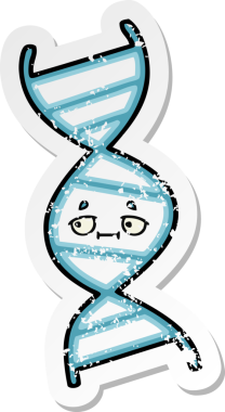 Bir insan tarafından çizilmiş şirin bir DNA ipliğinin sıkıntılı çıkartması.