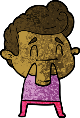 Bir insan tarafından çizilmiş mutlu çizgi film adamı.