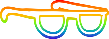 gökkuşağı gradyan çizgi çizimi bir insan tarafından çizilmiş güneş gözlüğü