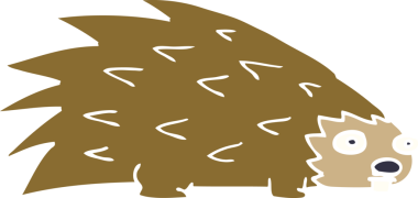 Bir insan tarafından çizilmiş çivili kirpi.