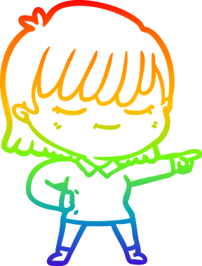 gökkuşağı gradyan çizimi bir insan tarafından çizilmiş bir karikatür kadın