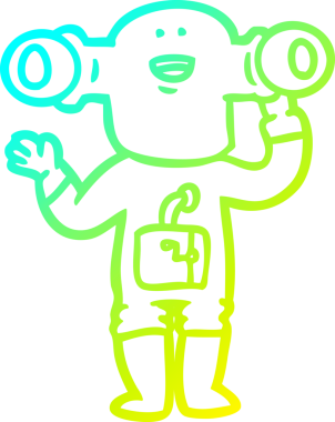 Bir insan tarafından çizilen uzaylı çizgi filminin soğuk gradyan çizgisi.