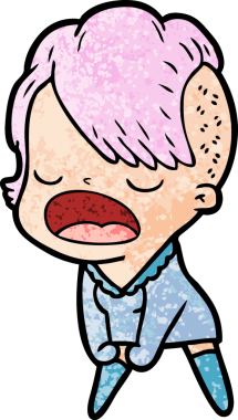 Bir insan tarafından çizilmiş havalı hippi kız çizgi filmi.