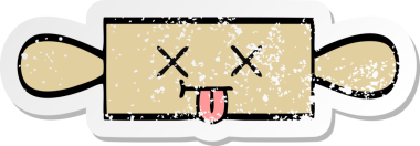 Bir insanın çizdiği yuvarlak bir karikatür iğnesinin sıkıntılı çıkartması.